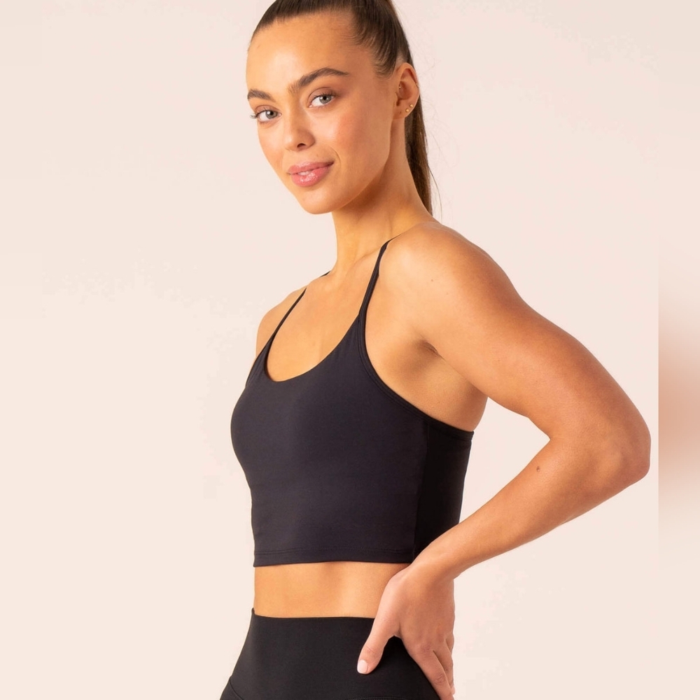 Ryderwear Embody Compression Tank Crop Bra Top Neutral Black